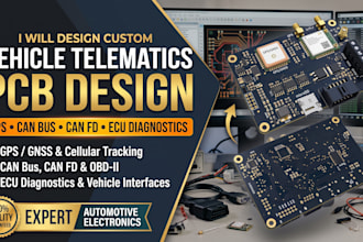 design vehicle telematis pcb with gps tracking can bus can fd and ecu diagnostis