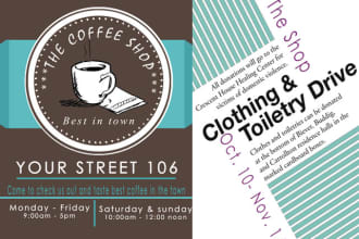 design your event, real estate, business or food ad, flyer, postcard or poster