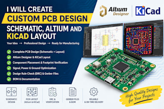 create custom pcb design, schematic,altium and kicad layout
