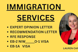 write recommendation letter and expert opinion for eb2 niw eb1a o1 visa