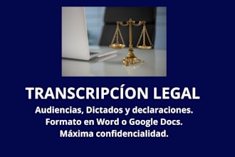 transcribir tus audios legales audiencias o dictados