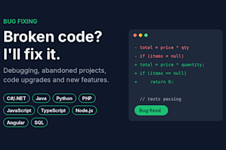fix bugs, debug and upgrade your existing software or web app