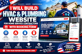hvac website plumbing website for home service contractors with booking form
