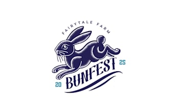 design animal rabbit themed festival logo