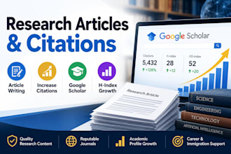 write publish research articles paper, increase google scholar citations h index