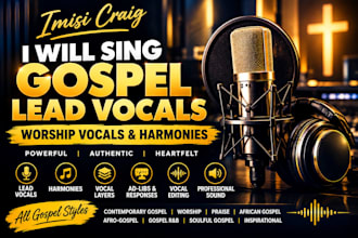 sing professional gospel lead vocals, worship vocals and harmonies