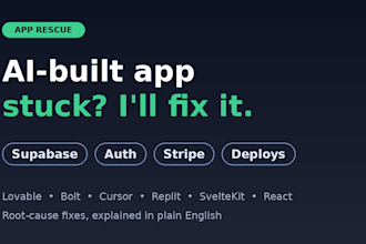 fix your lovable, bolt or cursor apps supabase, auth and stripe bugs