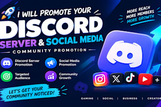 promote your social media, discord server