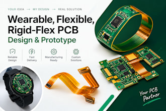 design wearable pcb, flexible pcb, rigid flex pcb and prototype