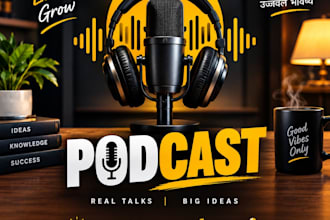 design professional podcast  and youtube podcast thumbnails