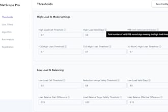 perform 4g 5g ran capacity planning, load balancing, and cell audits