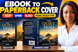 convert ebook to KDP paperback cover, resize spine, bleed, print ready PDF