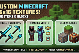 create custom 16x16 pixel art textures for minecraft items