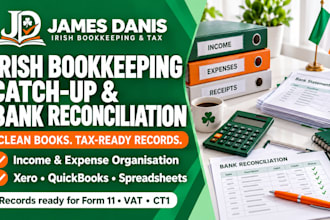 catch up your irish bookkeeping and bank reconciliation for tax and vat filings