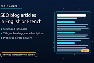 write an SEO blog article in english or french