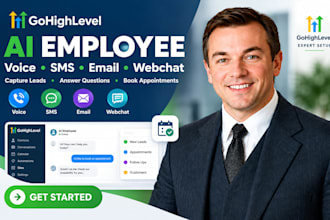 set up gohighlevel ai employee for voice SMS email and webchat