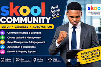 set up skool community, courses, and automation