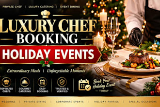 design a luxury caterer private chef booking website for holiday events xmas