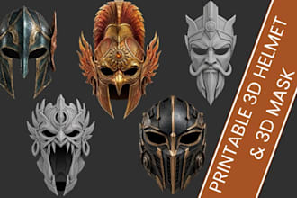 sculpt custom 3d printable helmets, 3d mask, cosplay armor, 3d printing