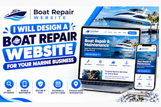 design boat repair website, marine repair yacht repair boat mechanic website