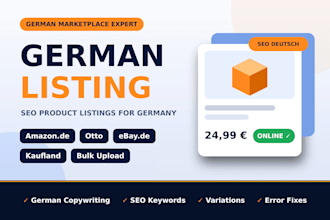 do german amazon listing, otto listing, german ebay SEO listing kaufland