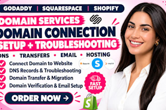 connect domain to website, shopify, transfer domain dns to godaddy, squarespace
