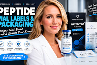 design peptide vial labels and packaging that look professional