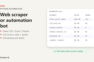 build a python web scraper or automation bot