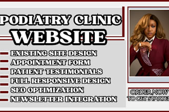 design a podiatry clinic website, podiatrist, foot care website, medical website