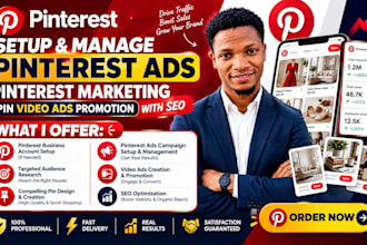 setup pinterest ads pin social media marketing video ads promotion with seo