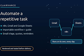 automate a repetitive task with n8n, gmail and google sheets
