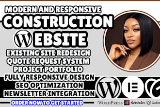 design a construction business website, construction company, contractor website