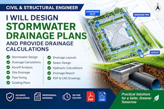 design stormwater drainage plans and provide drainage calculations