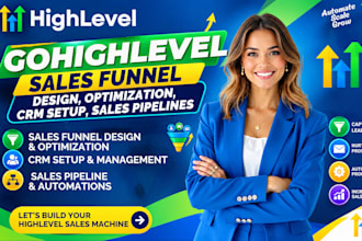 setup gohighlevel sales funnel design, optimization, crm setup, sales pipelines