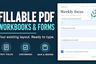 convert your existing workbook or form into a fillable PDF