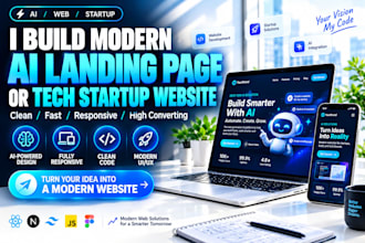 build modern ai landing page or tech startup website