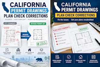 correct california permit drawings for plan check comments