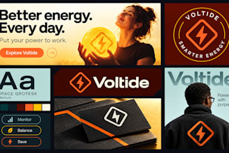 design a modern minimalist logo and branding kit with full brand identity kit