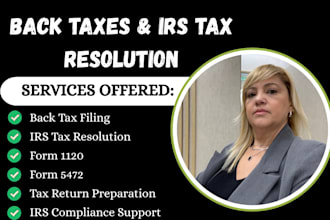 file back taxes resolve irs tax issues, tax resolution, form 5472, form 1120