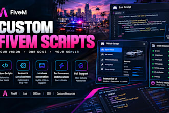 develop custom fivem gta 5 rp scripts jobs business missions and gameplay system