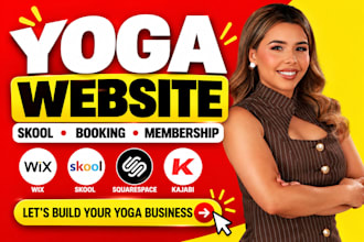 build wix yoga instructor website, skool, booking online program and membership
