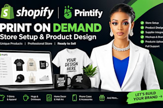 shopify print on demand dropshipping pod store with printful printify teeinblue