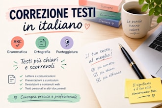 correggo e revisiono testi in italiano