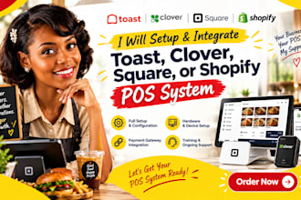 setup and integrate toast, clover, square, or shopify pos system