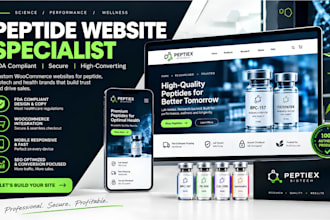 build fda aware peptide biotech laboratory woocommerce ecommerce website store
