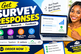get 1500 targeted respondent to fill online survey, google form, type form polls