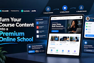 build kajabi and thinkific course websites with teachable setup