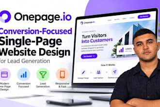 design onepage io website for lead generation business