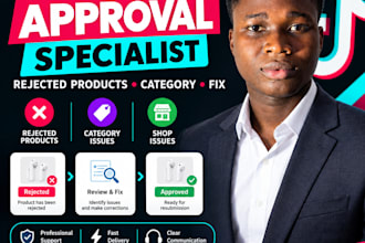 fix tiktok shop approval, rejected products and category issues
