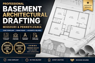 create missouri and pennsylvania basement remodeling drawings